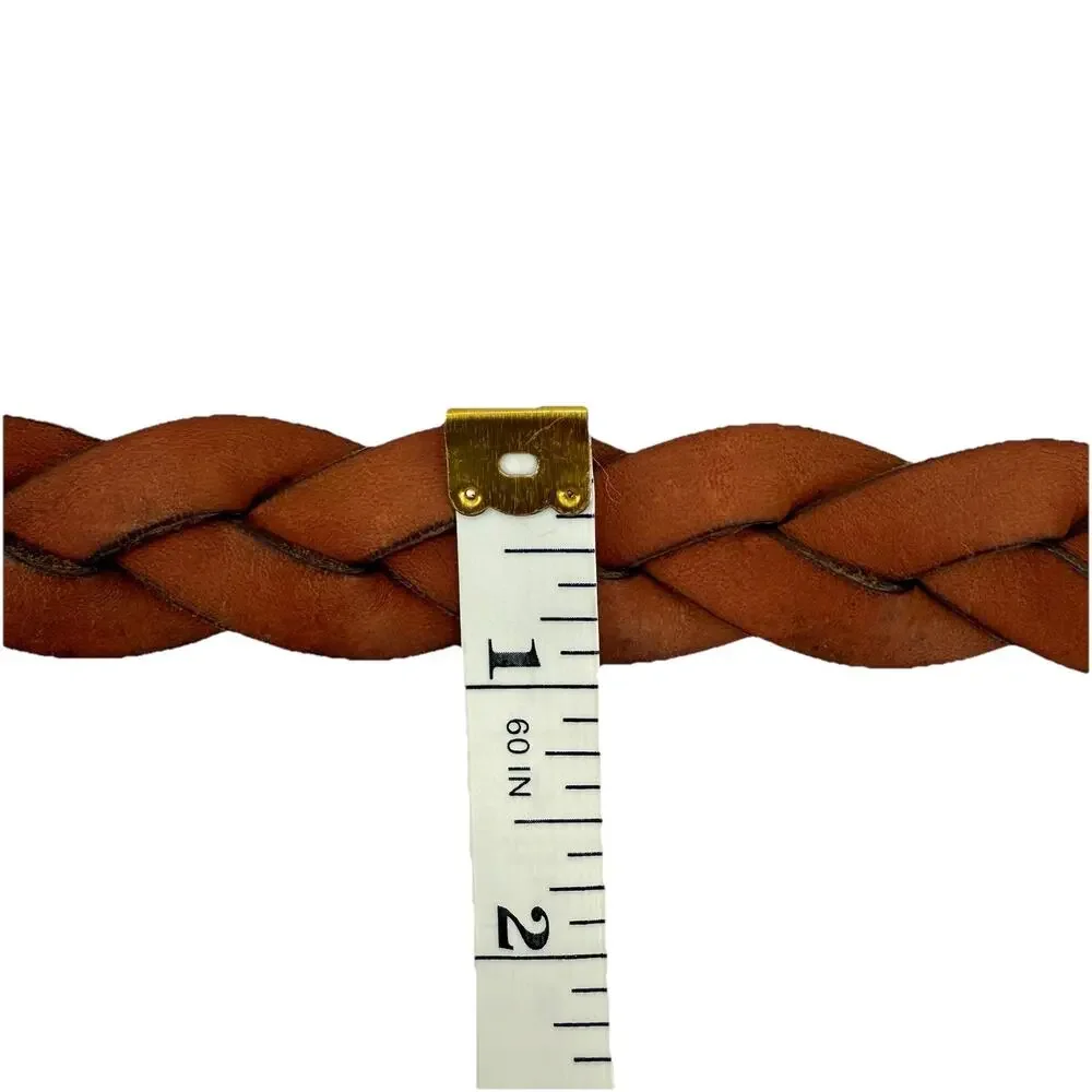 Fossil Belt Womens Medium Brown Leather Braided Boho Country Western Size Small